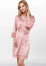 Robe de chambre satin personnalisé rose - Vignette | Ma robe de chambre