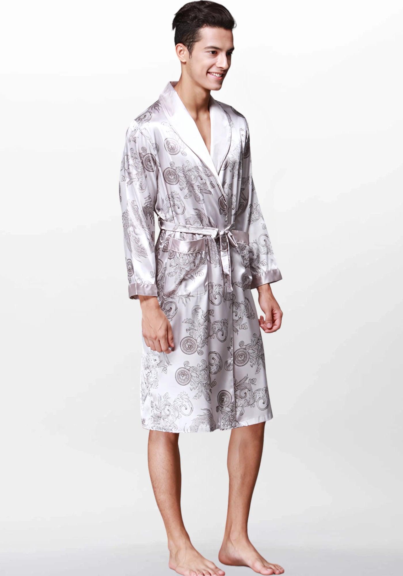 Robe de chambre soie homme