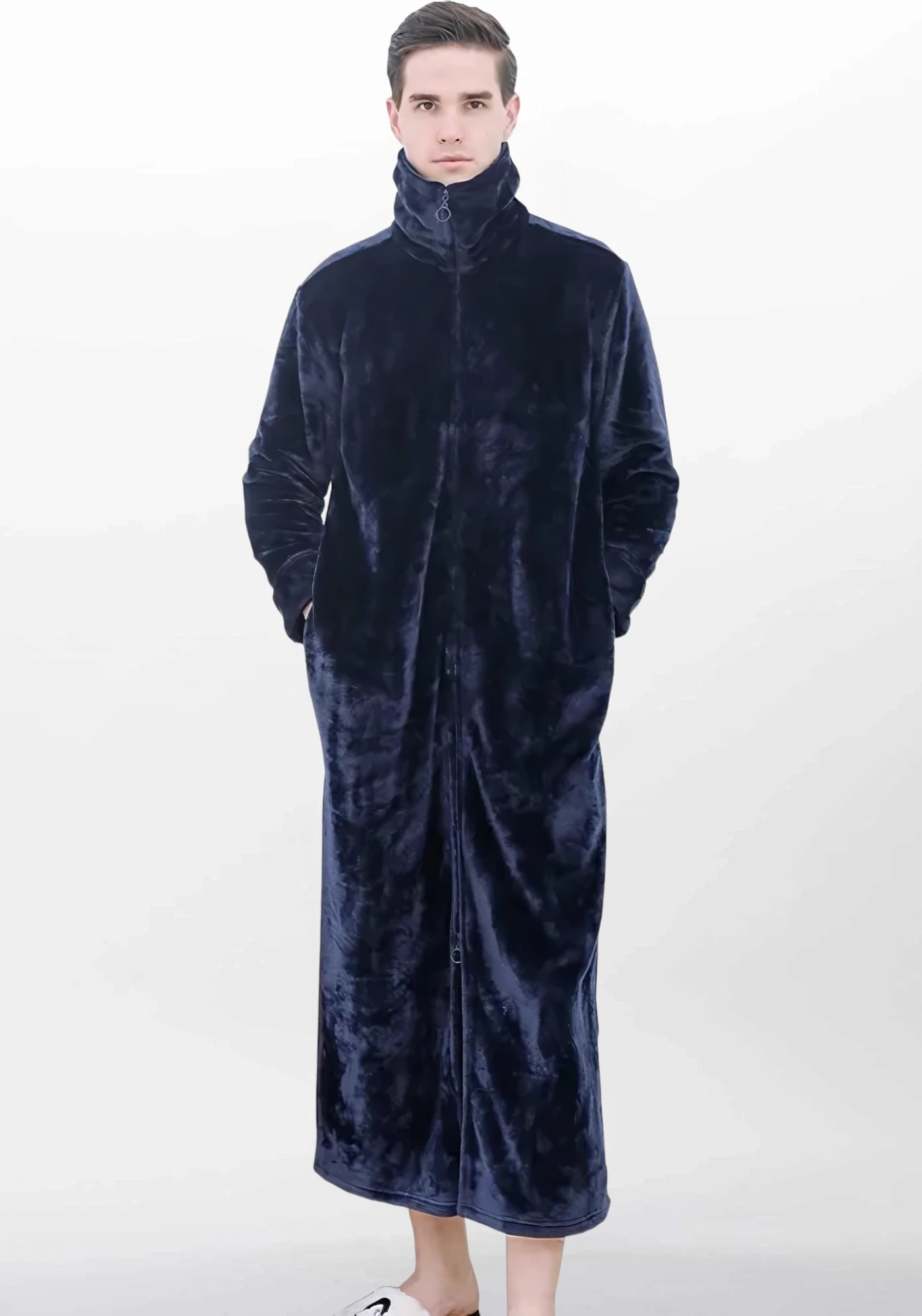 Peignoir Homme Chaud Et Doux – Robe De Chambre Polaire à Capuche Avec Ceinture – Idéal Pour Soirées Cocooning - 7