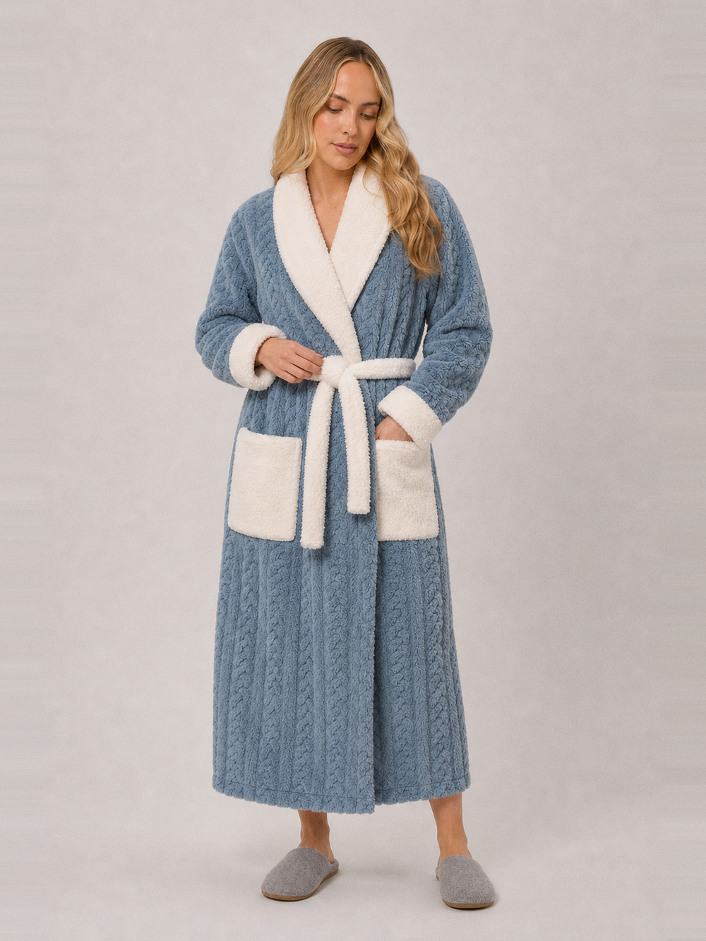 Robe de chambre ultra douce femme – ceinture et poches