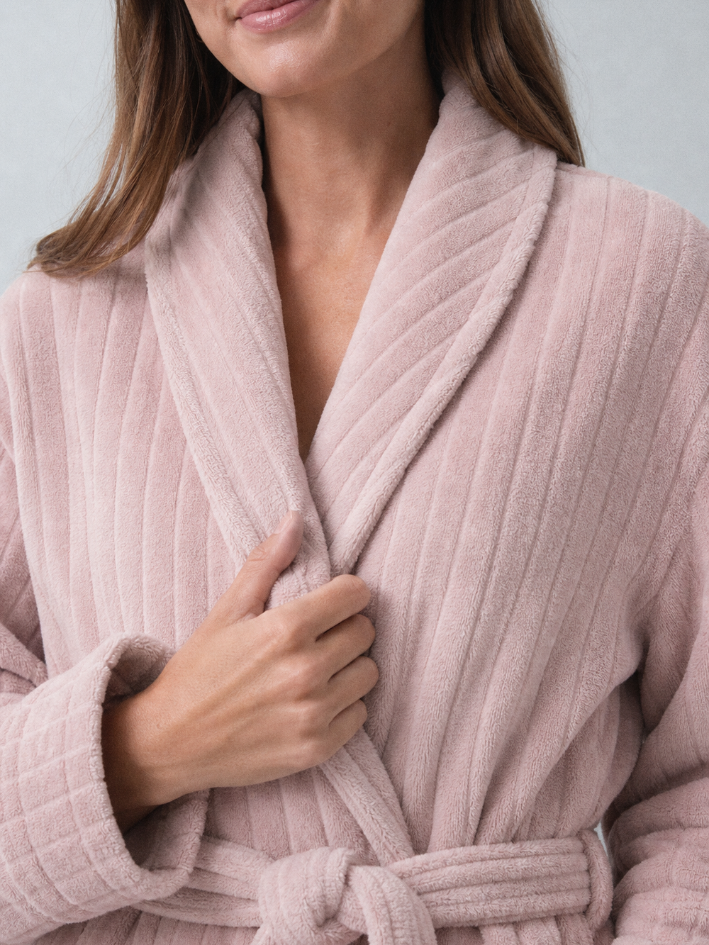 Robe de chambre velours côtelé femme – gros plan matière