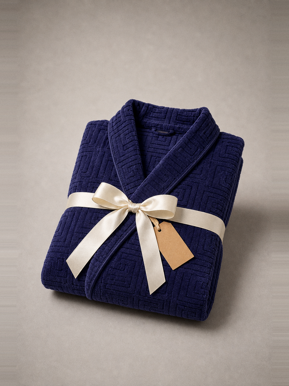 Robe de chambre velours homme bleu nuit – idée cadeau