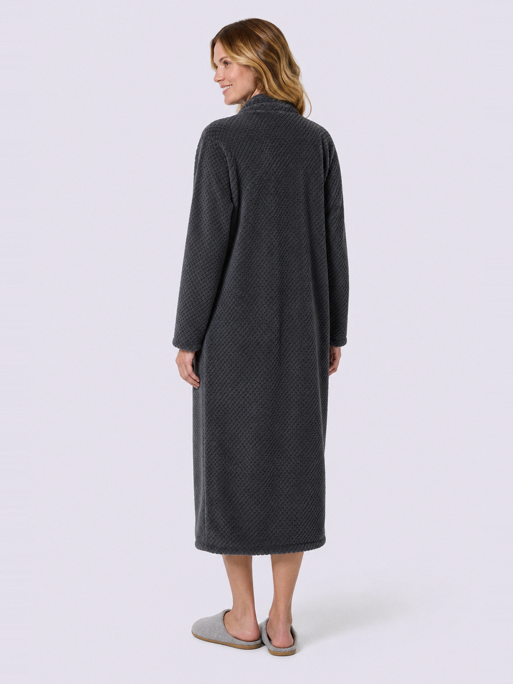 Robe de chambre zippée polaire – vue de dos